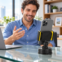 Стойка за телефон KLGO Z39 с вакуумна основа и въртене на 360°